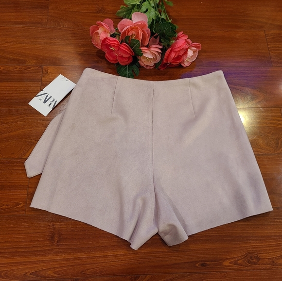 Zara Blush Faux Suede Skort Size Small - Picture 8 of 9
